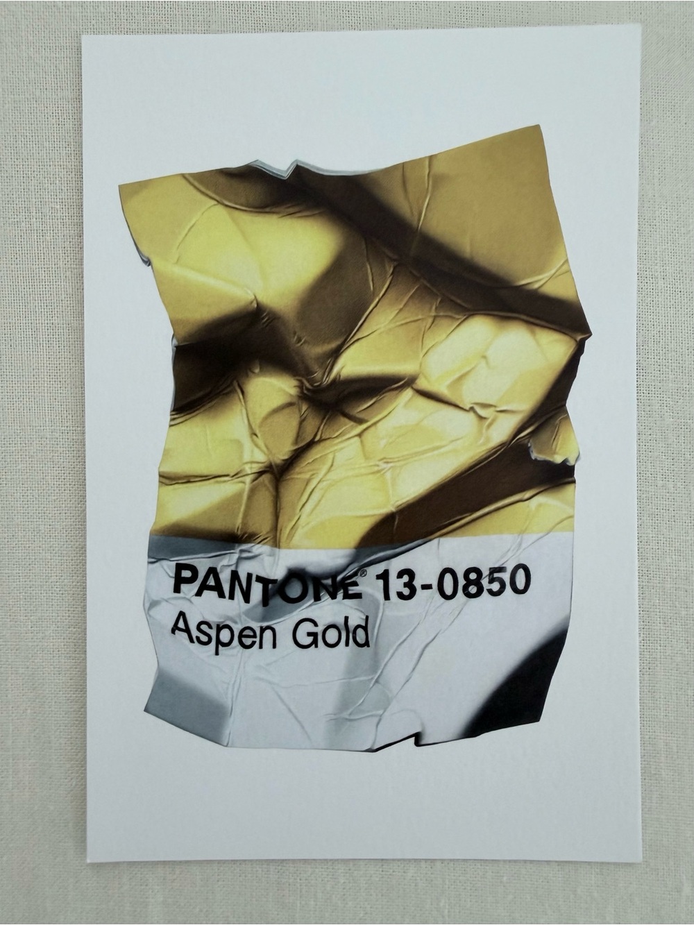 CJ Hendry Pantone Postcard in Aspen Gold  -?Wall Art Print